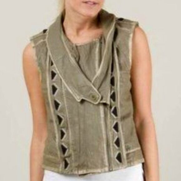💥KILLER DEGIN💥 Embroidered Genuine Leather Vest - Picture 1 of 15